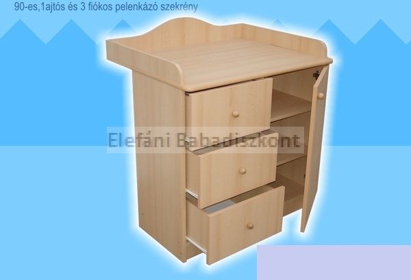 Kinder Möbel Réka Pelenkázó szekrény 1 ajtó 3 fiók (2 csomagos) #fehér Kinder Möbel Réka Pelenkázó szekrény 1 ajtó 3 fiók (2 csomagos) #fehér
